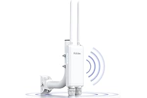 Adalov Outdoor Wi-Fi Access Point with Bracket Mount, 1200Mbps Long Range Wifi Extender, Dual Band Gigabit POE Wireless Access Point, 200M Network Coverage Extend Wifi Booster for Campus, Parks, Cafes