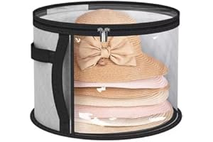 Oversized Clear Hat Storage Bag for Women, Holds up to 7 Caps Cowboy Hats Organizer for Closet, Wide Brims Hat Case with Carr