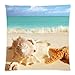 Sea Shell Seashell Clam Beach Decorative Square Zippered Throw Pillow Case Cushion Cover 18x18 Inches
