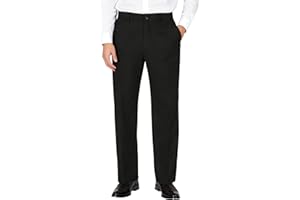 Soojun Men's Classic Fit Flex Waist Flat Front Dress Pant