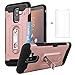Samsung Galaxy A6 Plus J8 2018 Wallet Phone Case with Tempered Glass Screen Protector Credit Card Holder Kickstand Full Body Silicone Heavy Duty Protective for Glaxay A6+ A6Plus Women Pink Rose Gold