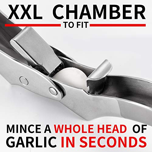 Premium Garlic Press Stainless Steel, Garlic Mincer Tool Set with