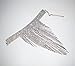 Qiaose Stunning Rhinestone Choker Necklace Women Statement Necklace Long Chain Necklace (Silver)