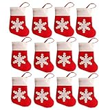 BluelansÂ® 12pcs Santa Claus Socks Christmas Gifts Treat Bags Candy Bags Pouch Silverware Holder Pockets Cutlery Bags