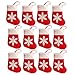 Bluelans® 12pcs Santa Claus Socks Christmas Gifts Treat Bags Candy Bags Pouch Silverware Holder Pockets Cutlery Bags