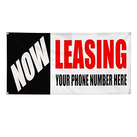 Amazon Com Vinyl Banner Sign Now Leasing Your Phone Number Here