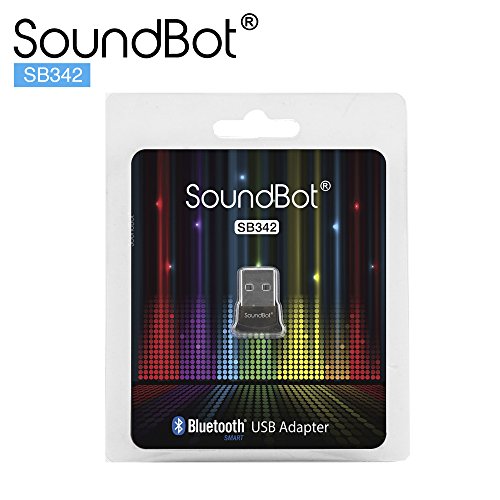 soundbot SB342-BLK Bluetooth 4.0 USB Adapter with 3Mbps High Data Transfer Rate & 33 Feet Wireless Range