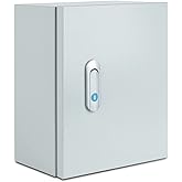 Steel Electrical Junction Box, Indoor&Outdoor Electrical Enclosure Box, Wall Mounted Waterproof&Dustproof Metal Box, Universal Electric Equipment Enclosure Box with Safety Locks and Mounting Plates