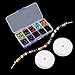 YUEAON 200pcs 8mm Colorful Natural Chakra Beads and Black Lava Rock Stone Essential Oil Diffuser Bead for Jewelry Making Bracelet Necklace Pendant DIY(2 Rolls Elastic Cord+Container Box Include)