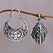 NOVICA Artisan Handmade .925 Sterling Silver Hoop Earrings Floral Indonesia 'Bali Paradise'