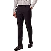 WOUIEWN Men's Dress Pants Slim Fit Flat Front Suit Pant for Men Hidden Expandable Waist Suit Trousers Casual Suit Slacks