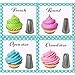 Love2bake Cupcake Decorating Tip Set, Classic Stainless Steel Decorating Tips, Closed Star, Open Star, French, Round/Plain, X-Large