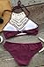 CUPSHE Women's Blooming Above Lace Halter Bikini Set Beach Swimwear,Deep Burgundy,Large