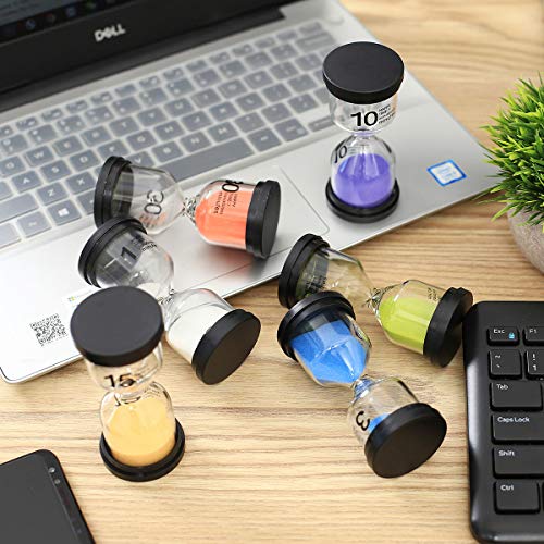 UltraOutlet 6-Pack Hourglass Timer Sand Timers Clock 1min/ 3mins/ 5mins/ 10mins/ 15mins/ 30mins Sand Glass Timers for Kids, Classroom, Game, Brushing Timer, Kitchen, Home, and Office Decorations