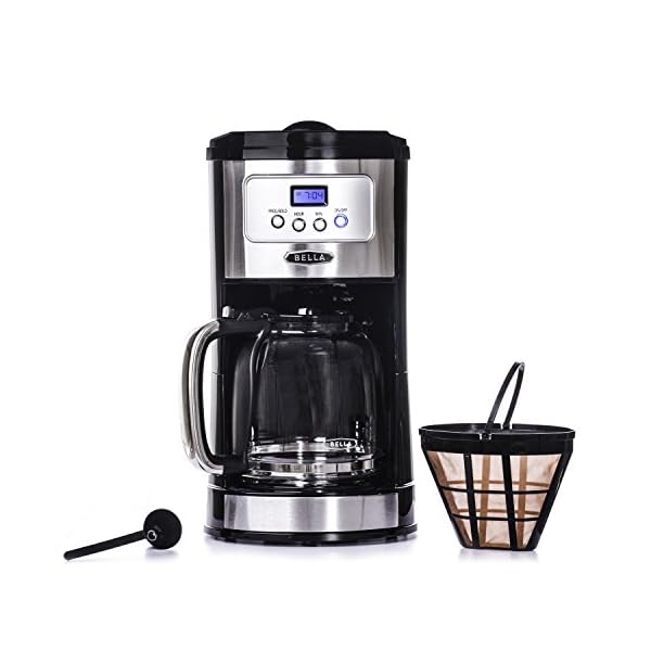 BELLA Classics 12 Cup Programmable Coffee Maker, Bold Brew Stainless