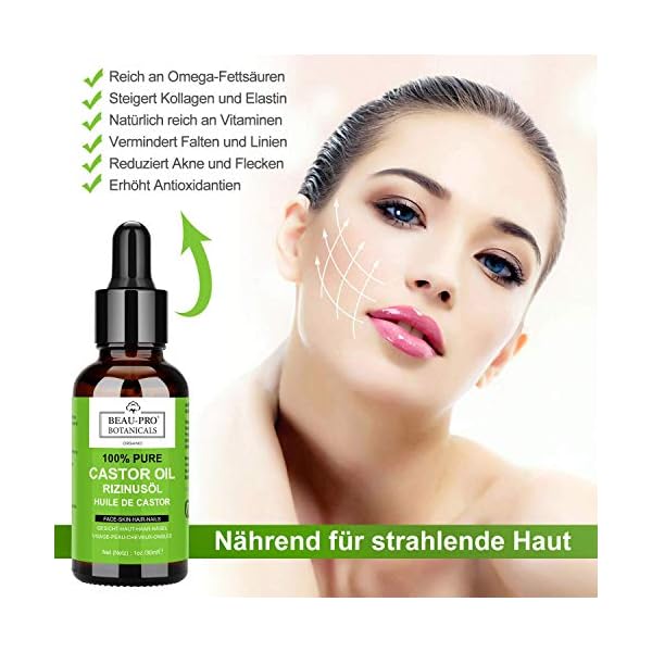 Bio Rizinusol Castor Oil Fur Wimpern Haare Augenbrauen Bart Und Gesicht Kaltgepresstes Rizinus Ol Reines Gesundheit Schonheit