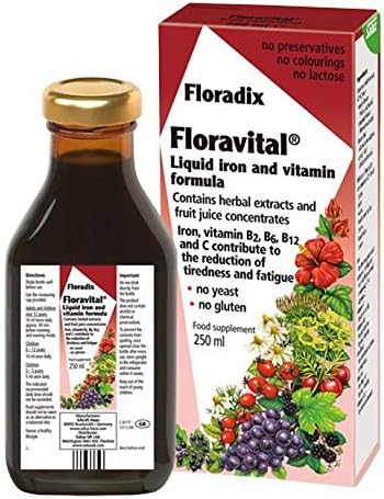 (2 Pack) Floradix Floravital Yeast & Gluten Free Iron Supplement 250ml