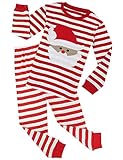 Family Feeling Big Boys Girls' Santa Claus Christmas Cotton Long Sleeve Pajama Set T Shirts Pants 8 Years