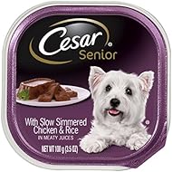 CESAR Canine Cuisine Senior With Slow Simmered Chicken and Rice in Meaty Juices Senior Dog Food Trays, 3.5 Ounce (Pack of 24)