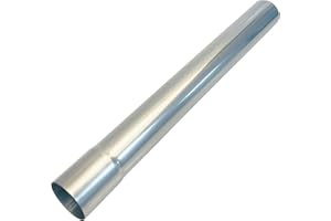 HIBUYER 2 Inch DIY T304 Stainless Steel Exhaust Muffler Straight Pipe, Tailpipe 2"ID to 2"OD Exhaust Extension Tube Tailpipe 18" Length Universal Fitment