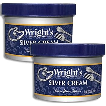 Wright's Silver Cleaner and Polish Cream - 2 Pack - 8 Ounce - Gently Clean and Remove Tarnish Without Scratching