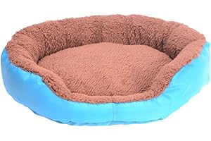 Luxshiny Cotton Dog Bed Cushion Blue Pet Warm House Mat for Dogs Puppies Cats Comfortable Indoor Sleeping Pad