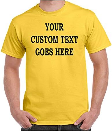Custom T-Shirt Add Your Own Text Personalized Customized Tee Daisy Yellow 3X