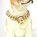 Dogs Plated Gold Stainless Steel Curb Cuban Link Chain Necklace 12