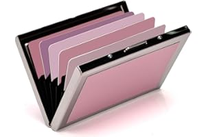 EASTNIGHTS RFID Credit Card Holder Metal Credit Card Case Wallet Business Card Holder for Women Men pink