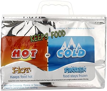 Reusable Insulated Lunch Bags - MYKEA 13 X 9 X 5.5 Inches Keep Food Hot or Cold |Thermal Bag | Grocery Bag for Home Office and Outdoor Picnic ( Set of 5 )