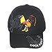 Cock Fight High Definition Embroidery Velcro Adjustable Baseball Cap Hat Black