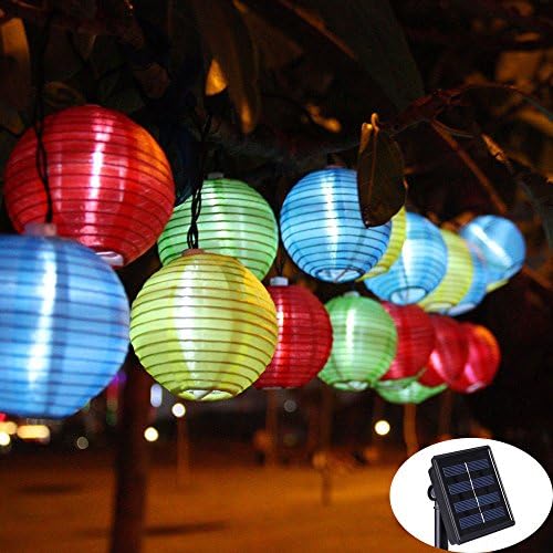 LED Solar String Lights,16ft 20 LED,OGG Fabric fairy Lantern Ball Lights, Waterproof,Christmas Lights,Outdoor and Indoor Use, Ideal for Wedding, Party,Garden,Patio Lights Decoration(multi color)