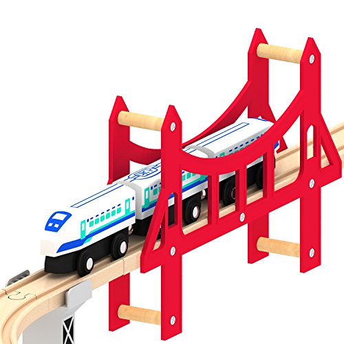 Kids Destiny Deluxe Wooden Railway Set with Vocal Sound and Lots of accessories (130+ pcs) - 100% Compatible with All Major Brands Including Thomas Wooden Railway System
