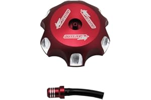 OUTLAW RACING PRODUCTS Outlaw Racing 12072 Billet Gas Cap w/Vent Hose (Red) - Compatible with Honda TRX250 TRX400 EX 01-10,TRX450 R 04-10, TRX700 XX 08-10,XR200 XR250 XR400 XR600 XR650 86-10, CRF250 CRF450