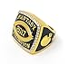 Decade Awards 2017 Fantasy Football Champion Ring with Rhinestone Border - Heavy Gold FFL League Champ Ring with Stand - Size 9 (Gold 9)