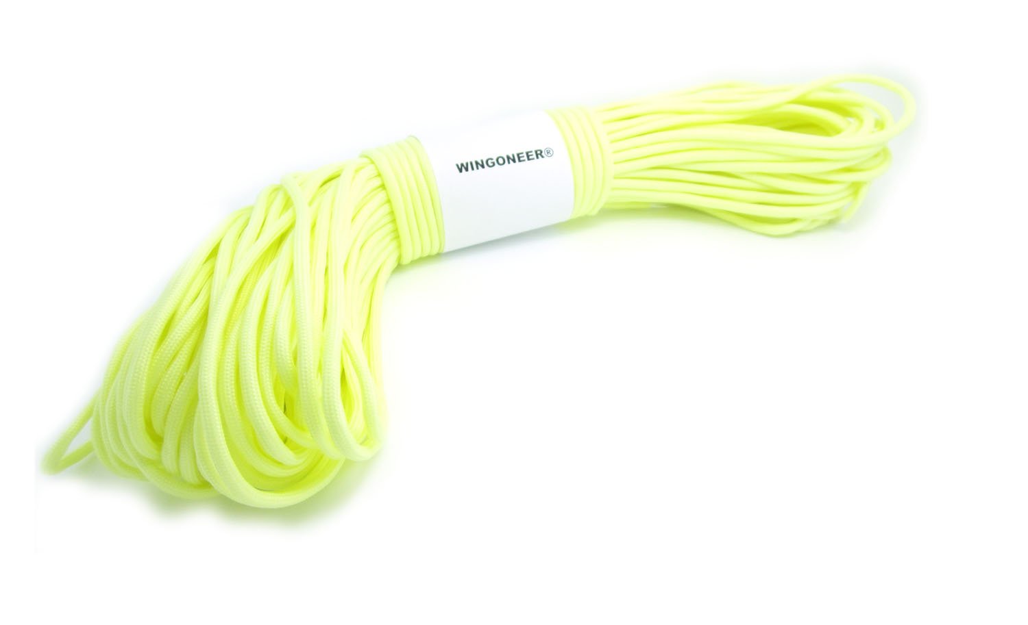 WINGONEER Glow in the Dark Parachute Cord 100M 7 Core 550 Paracord Nylon Beach Paracord Camping 30M (Yellow)