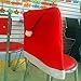 BeautyVan Chair Xmas Cap 1pcs Santa Red Hat Chair Covers Christmas Decorations Dinner Chair Xmas Cap Sets