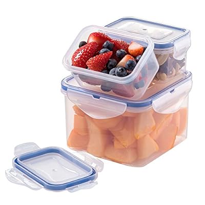 Set of 3 Bento Box Container, Leak Proof Insulated Food Storage Containers, Stackable Lunchbox, Easy to Open/Close Lid, Folds in half, BPA Free Plastic Container, For Soups, Sandwich, Cookies, pasta,