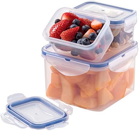 Set of 3 Bento Box Container, Leak Proof Insulated Food Storage Containers, Stackable Lunchbox, Easy to Open/Close Lid, Folds in half, BPA Free Plastic Container, For Soups, Sandwich, Cookies, pasta,