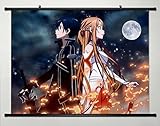 Sword Art Online Home Decor Anime Cosplay Wall Scroll Poster Kirito & Asuna 23.6 X 17.7 Inches-108S