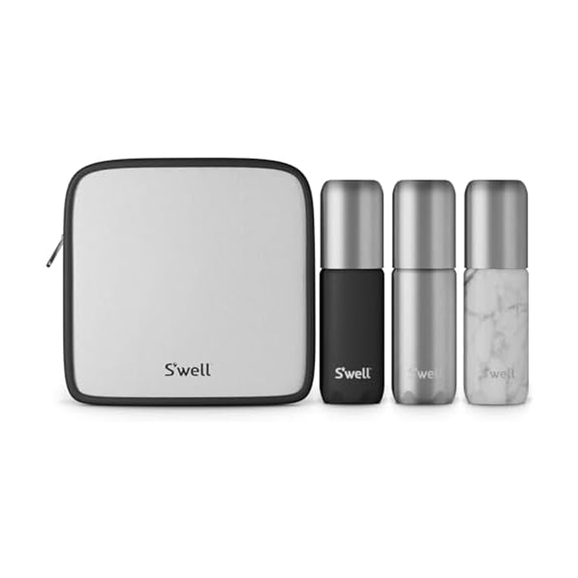 S'well 3.4oz Travel Bottle Set - Includes 3 Lightweight & Recyclable Aluminum Bottles - Leak-Proof Pumps are Suitable for a Range of Liquid Soaps, Lotions, Sanitizers & More - TSA Carry-On Approved