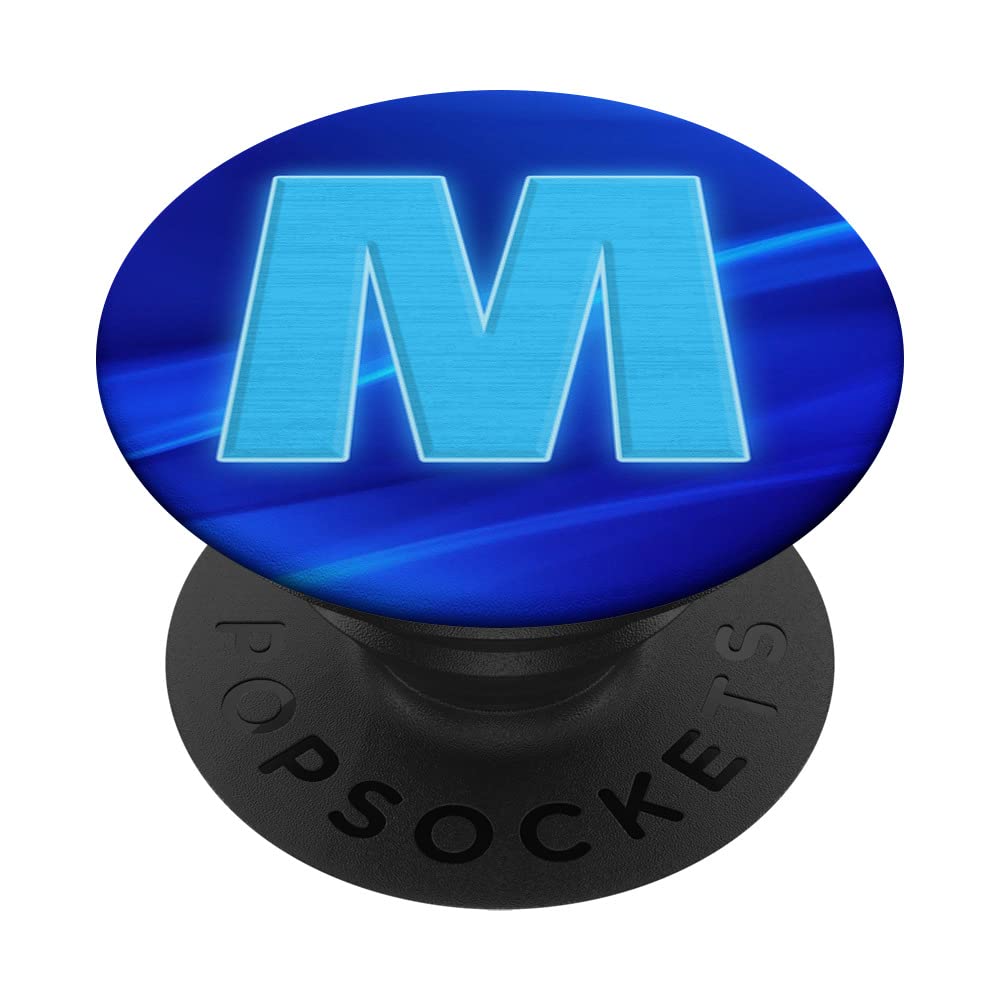 Monogram Initial Letter M Pop Socket Blue Popsocket Letter M PopSockets Swappable PopGrip