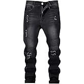 Nivne Tco Tween Boys Ripped Jeans Distressed Zipper Fly Casual All-Match Skinny Fit Denim Pants with Pockets