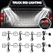 Audew Truck Bed Light Strips 2Pcs 4 Pods 2400 Lumens Total Unloading Cargo Light with On/Off Switch IP67 Waterproof for Pickup Truck, RV, SUV, Boats, Ice House (White)