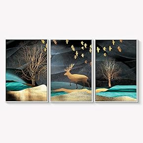 Framed Canvas Wall Art for Living Room, Bedroom Abstract Landscape Dream Place Canvas Prints for Home Decoration Ready to Hanging - 16"x24"x3 Panels