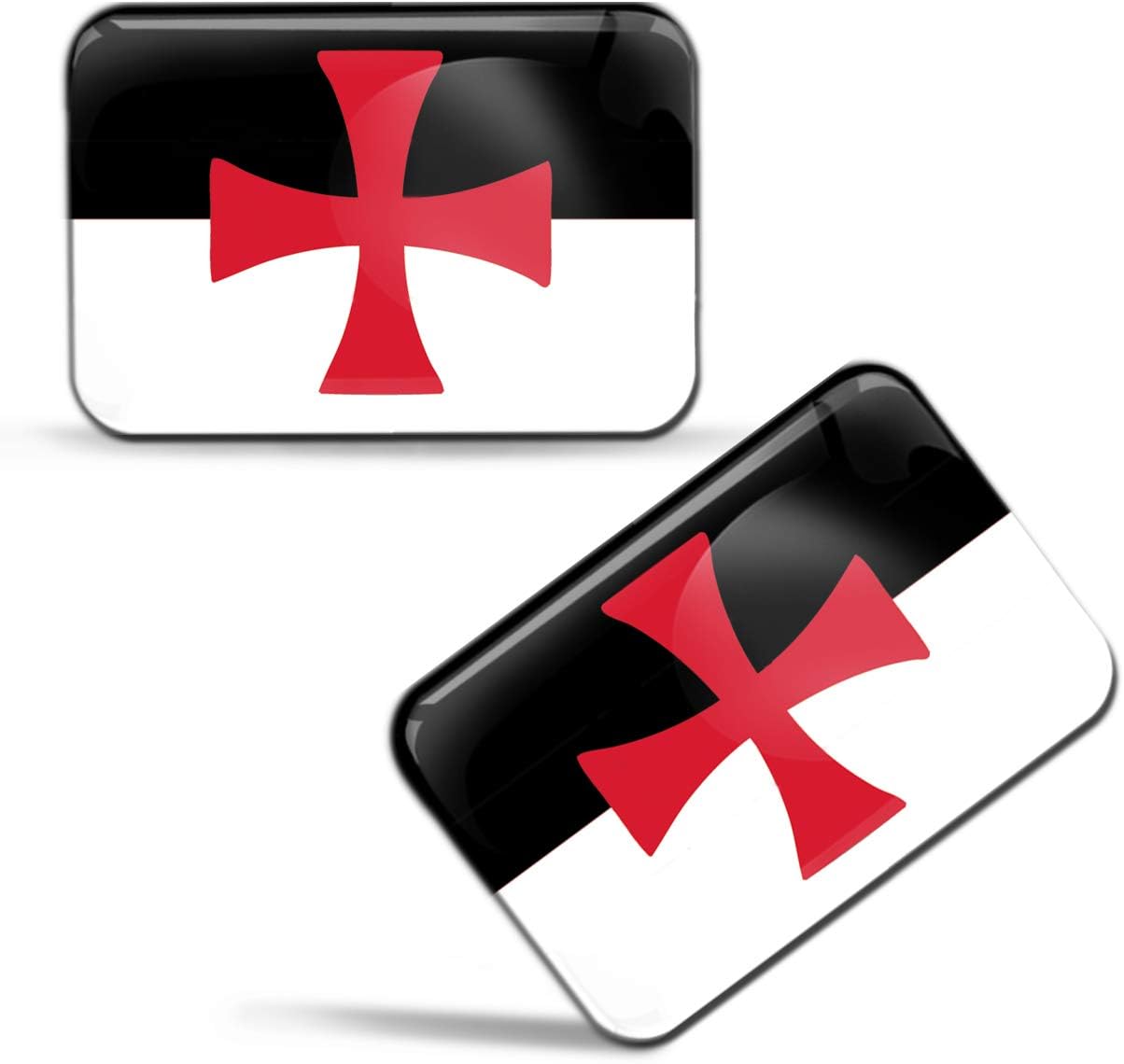 Biomar Labs Country Flag Sticker Set Self Adhesive Vinyl Decals National Flag Stickers Car Motorcycle Laptop Phone Window Interior Exterior (Templar Cross Flag F 75)