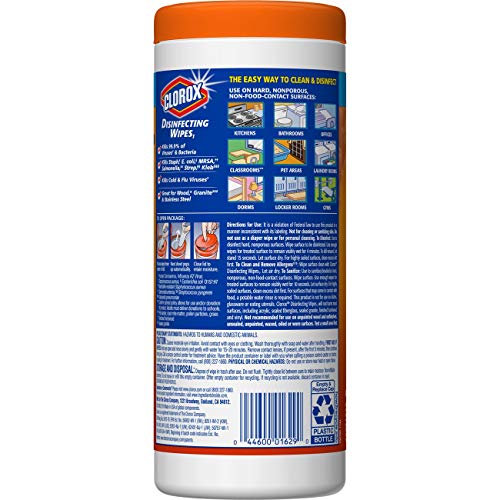 Clorox Disinfecting Wipes, Bleach Free Cleaning Wipes - Orange Fusion, 35 Count (Pack of 12) (Packaging May Vary)