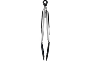 OXO 1101880 Good Grips 9-Inch Tongs with Silicone Heads, Black