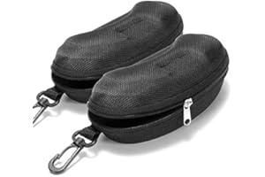Yamrots 2 Pcs Zipper Hard Sunglasses Cases Portable Travel Eyeglasses Cases with Plastic Hook