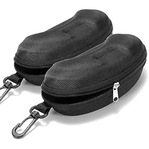 3 Pack Sunglasses Case Portable Travel Zipper Eyeglasses Case Hook